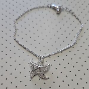 Silver Starfish Pendant Bracelet